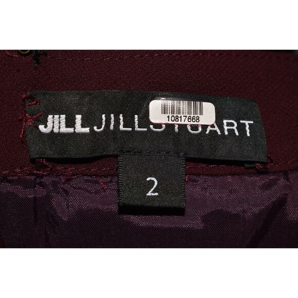 JILL JILL STUART $325 Burgundy Long Sleeve Off-The-Shoulder Dress Size 2 - Picture 4 of 4